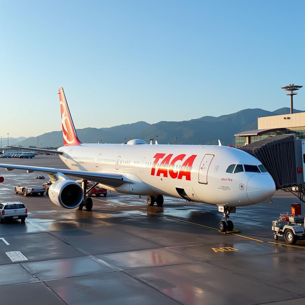 TACA Aircraft at a Costa Rican Airport