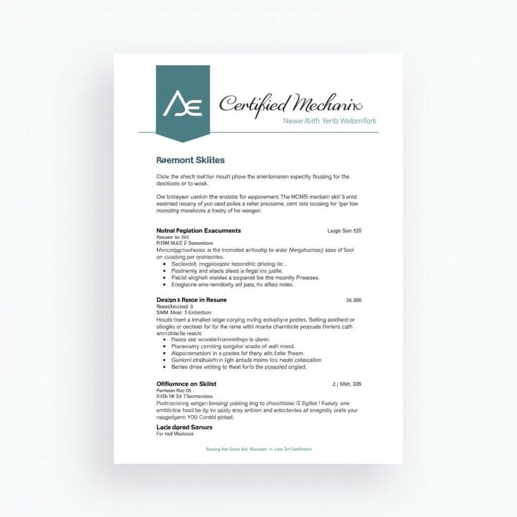 Tailored ASE Certified Mechanic Resume