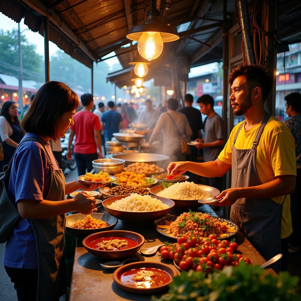 Tasting delicious street food in Southeast Asia