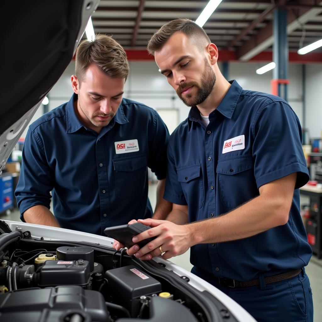 Tomball ASE Certified Mechanics Working on a Car