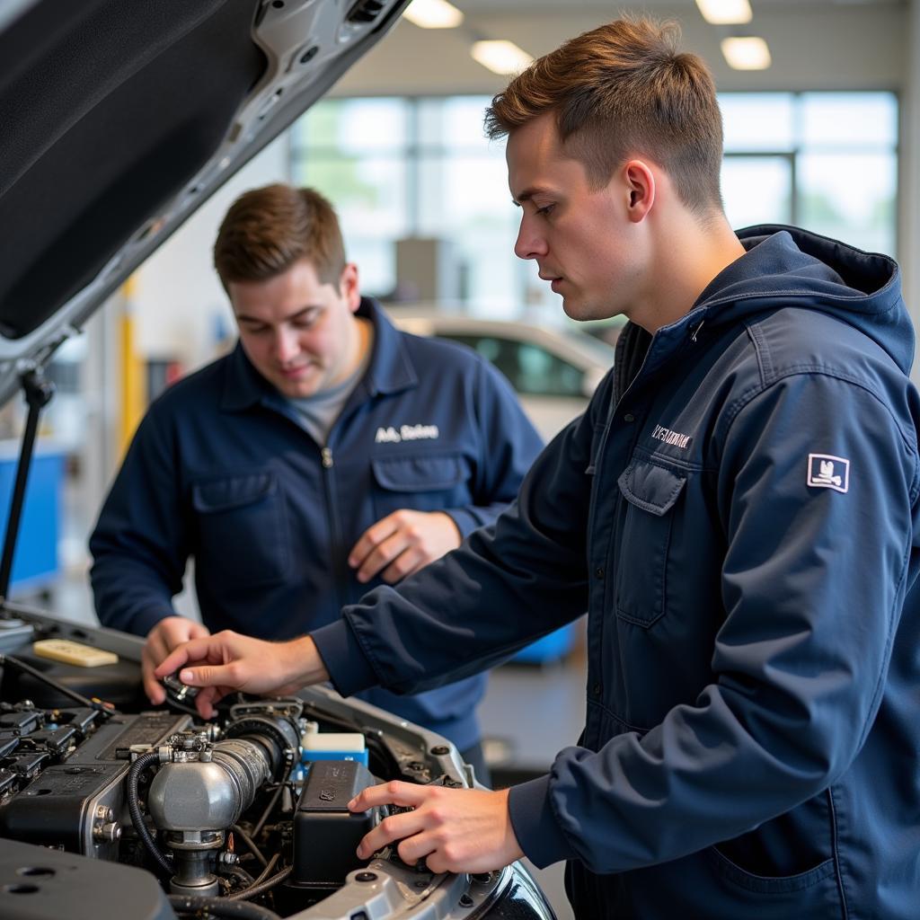 Top ASE College Students Working on Engine