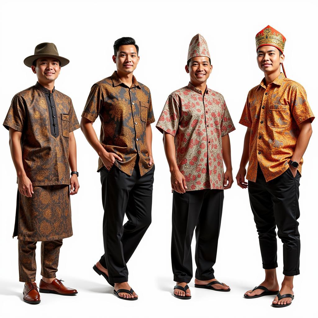 Traditional ASEAN Men's Attire from Indonesia, Malaysia, Thailand, and the Philippines