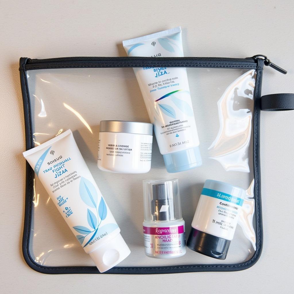 Travel-Sized Toiletries Packed in a Bag: Essentials for a Trip