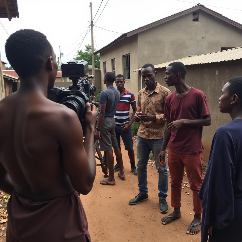 Yoruba Film Crew on Set