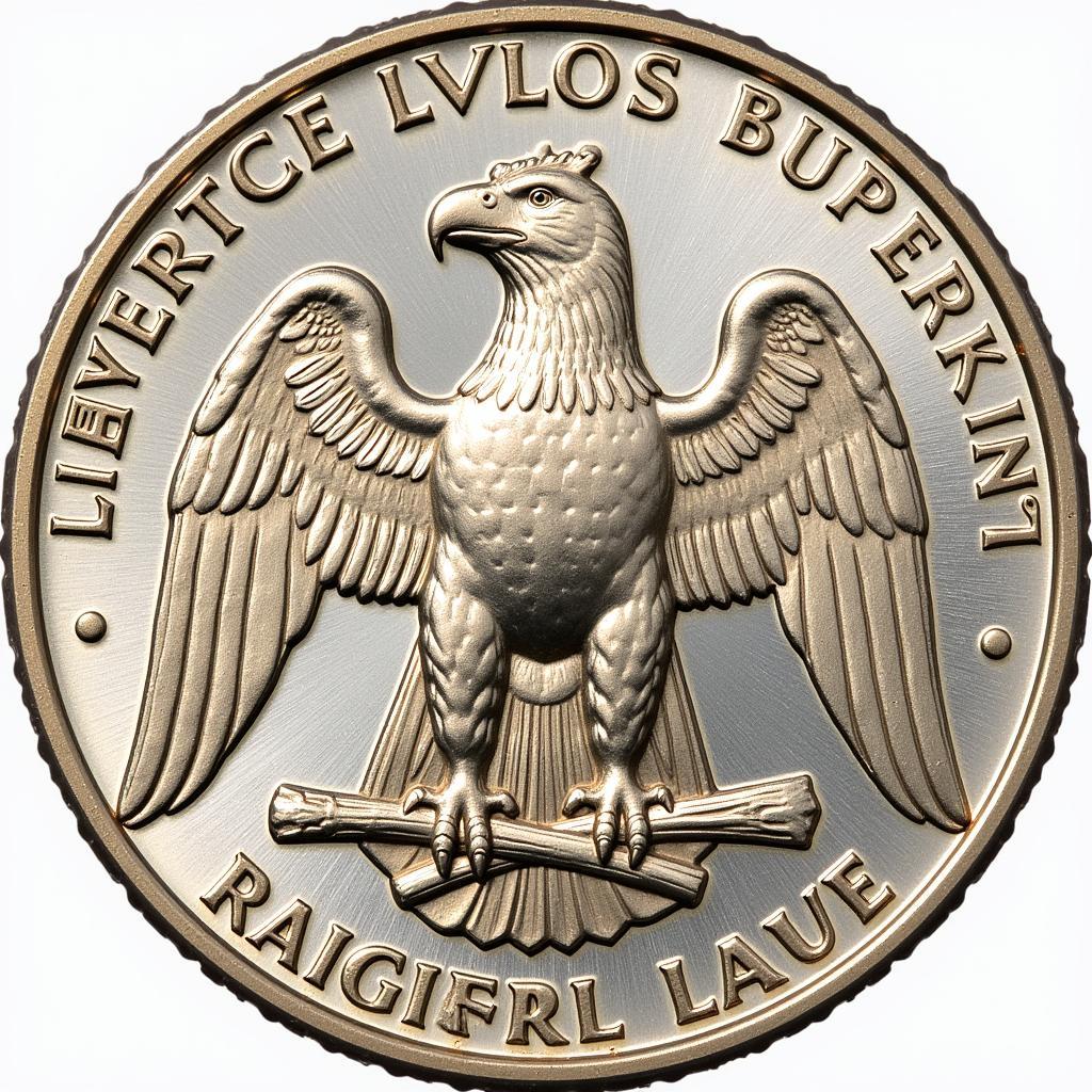 1986 ASE MS70 Silver Dollar Reverse: Detailed view of the reverse side of a 1986 American Silver Eagle graded MS70, emphasizing its pristine condition and the heraldic eagle design.