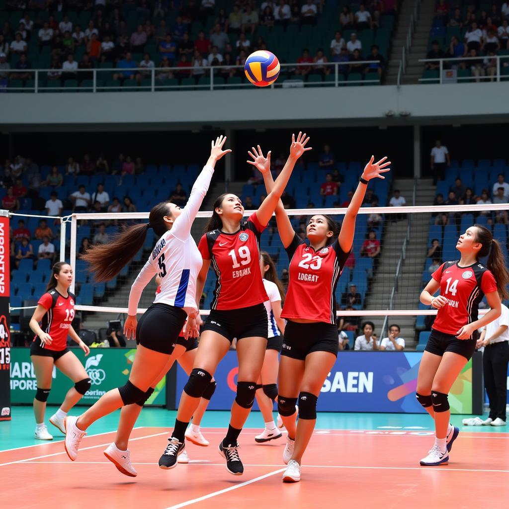 Intense Volleyball Action at the 19th ASEAN University Games