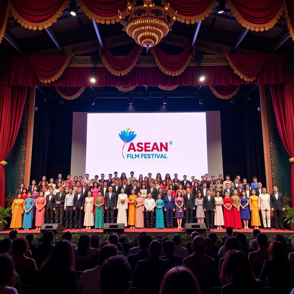 2018 ASEAN Film Festival Opening Ceremony: A vibrant and colorful celebration of Southeast Asian cinema, featuring dignitaries, filmmakers, and actors from across the region.