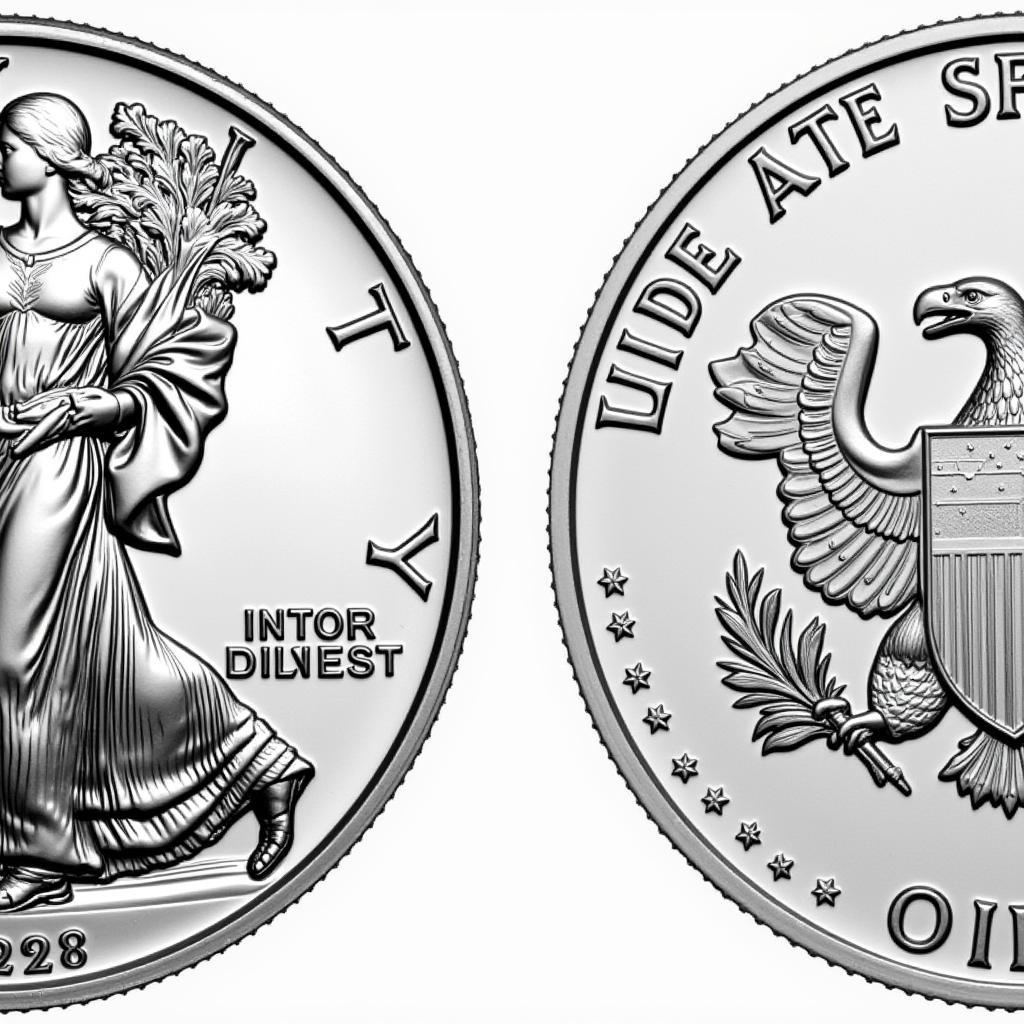 2018-W American Silver Eagle Uncirculated Coin - Depiction of the coin's obverse and reverse, highlighting the "W" mint mark.