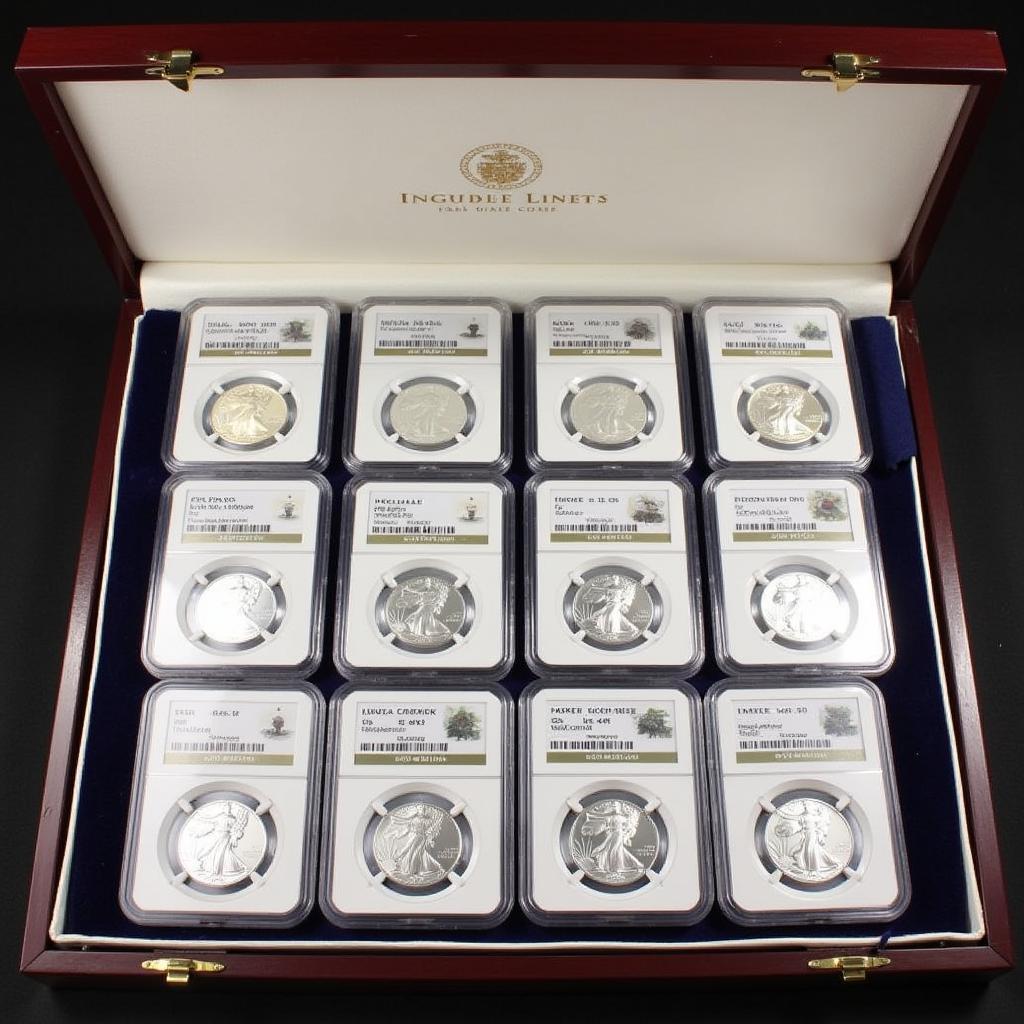 Display Case of 2019 ASE Proof MS 70 Coins