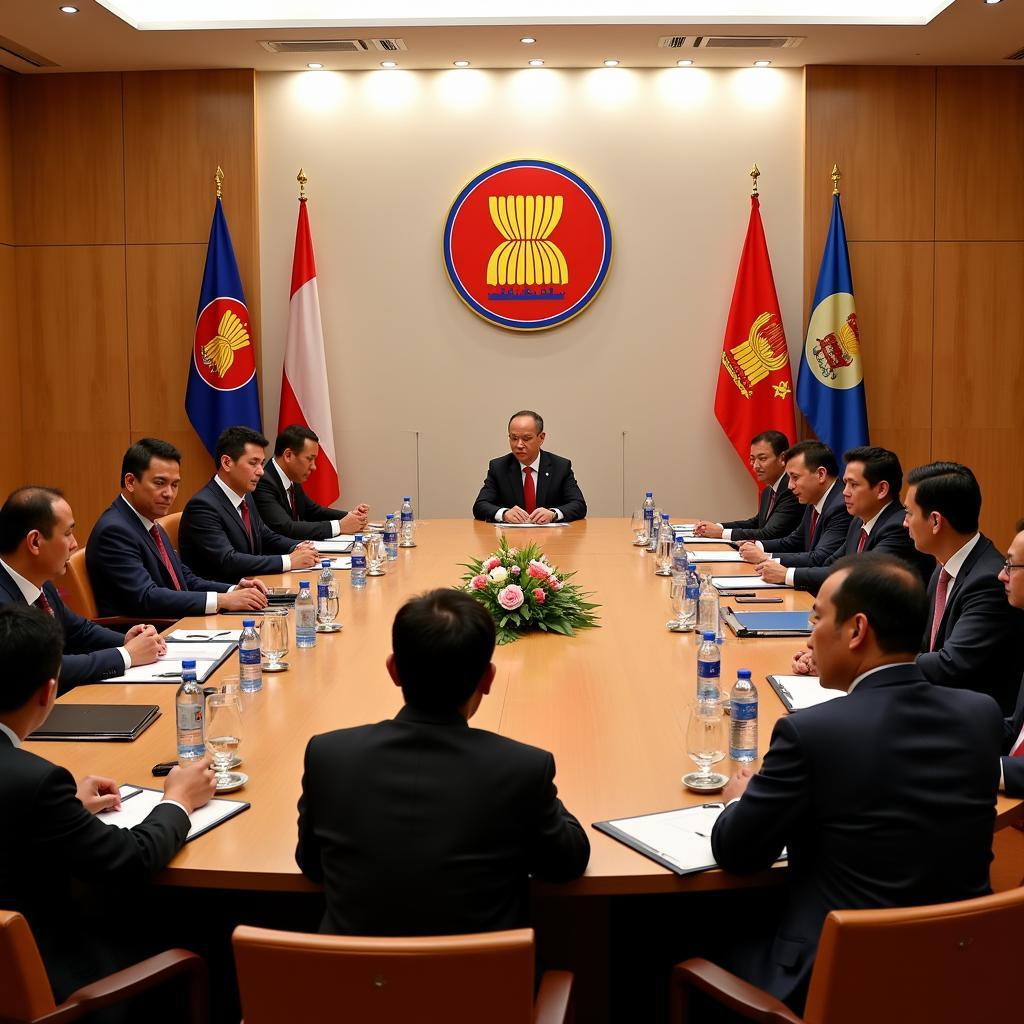 Leaders meeting at the 32nd ASEAN Summit