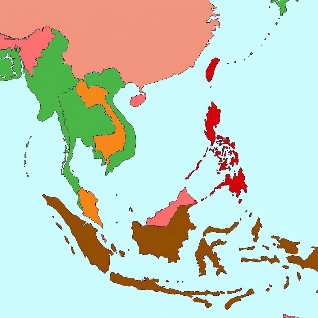 Southeast Asia Map with Highlighted ASEAN Countries