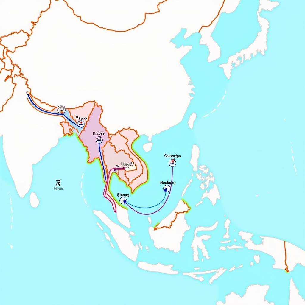 7-Eleven's ASEAN Sourcing Network: A map visualizing the network of local and international suppliers for 7-Eleven stores across Southeast Asia.