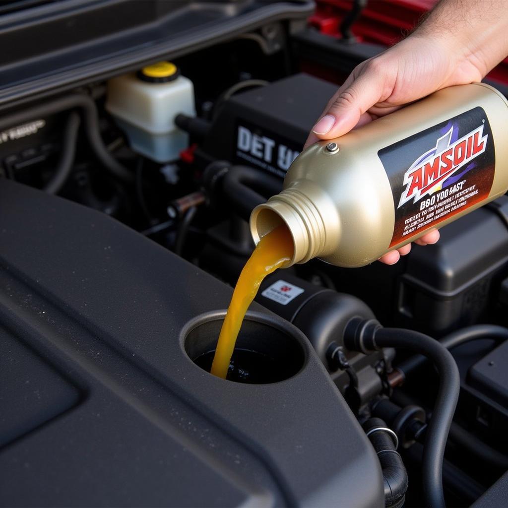 Applying AMSOIL ASE 10W-30 30 to an Engine