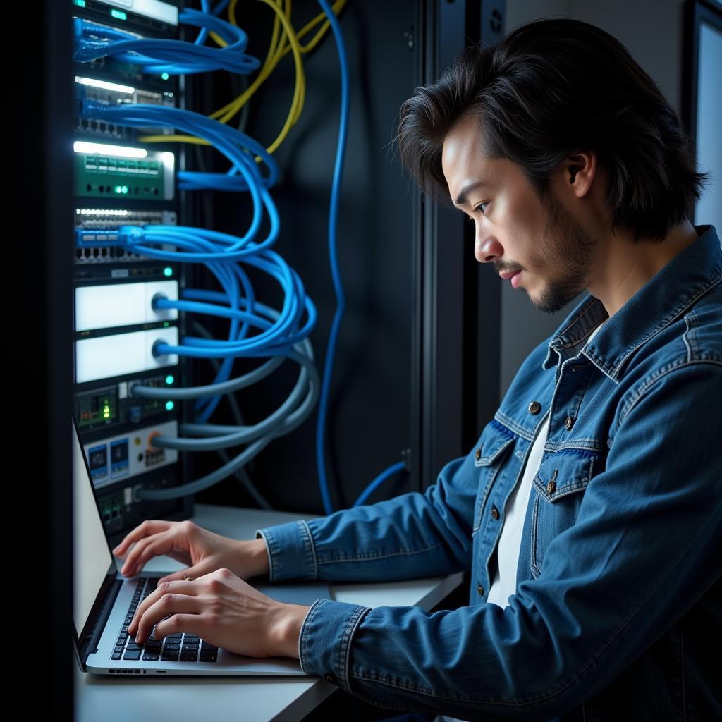 A network administrator configuring an Aruba access point.