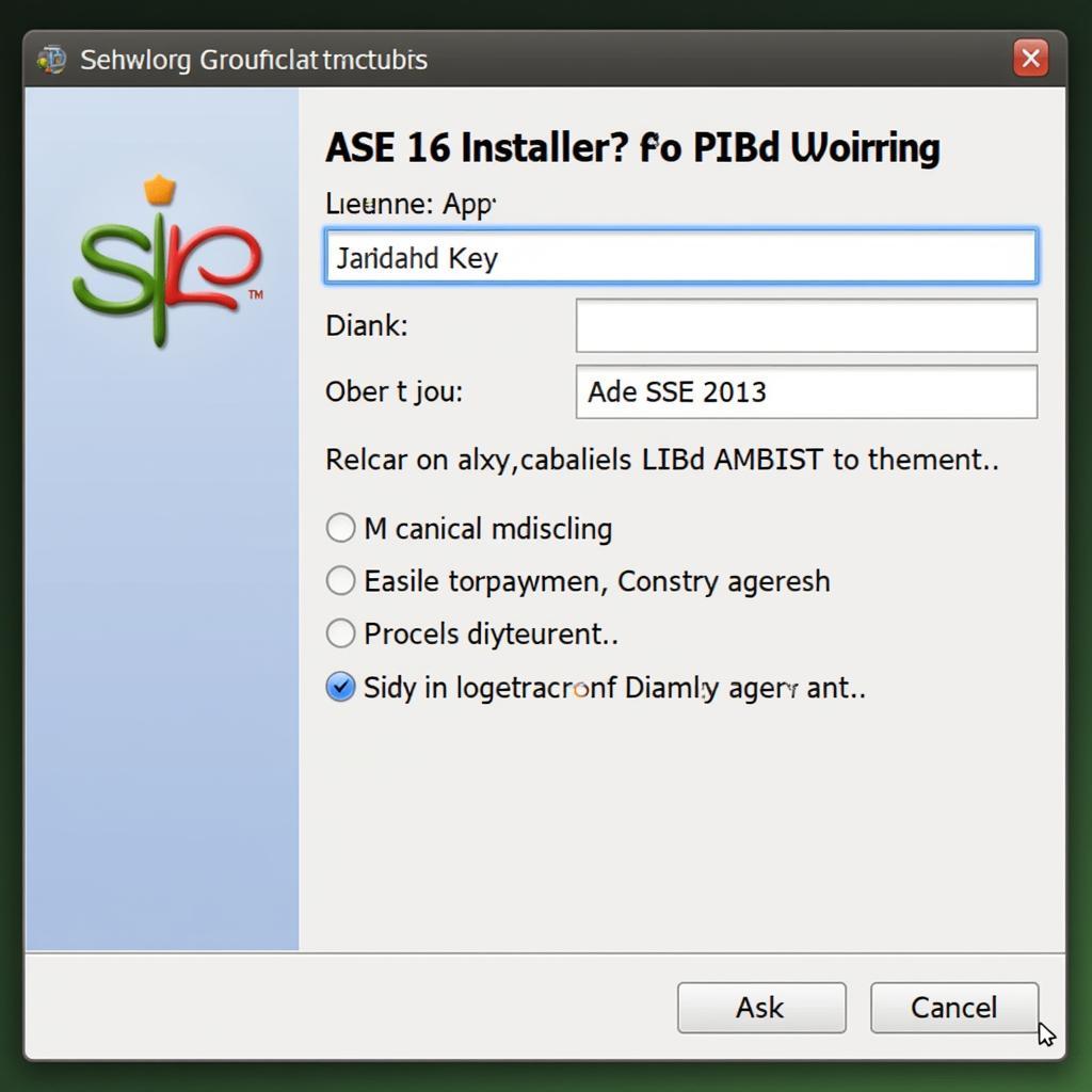 ASE 16 Linux Installation Screen