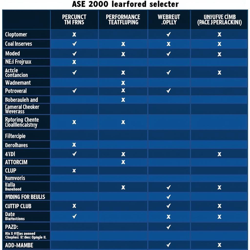 ASE 2000 Hardware Comparison