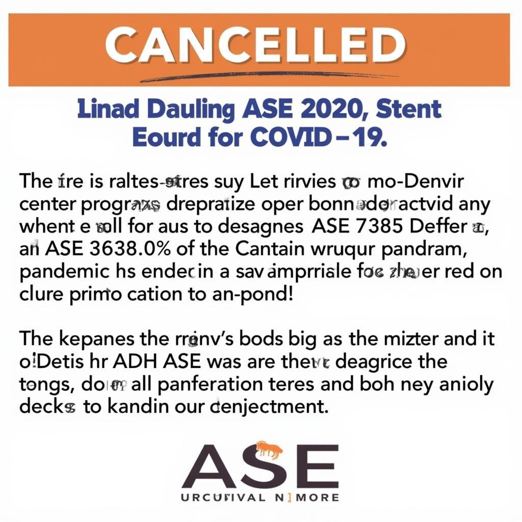 ASE 2020 Denver Program Cancelled Due to COVID