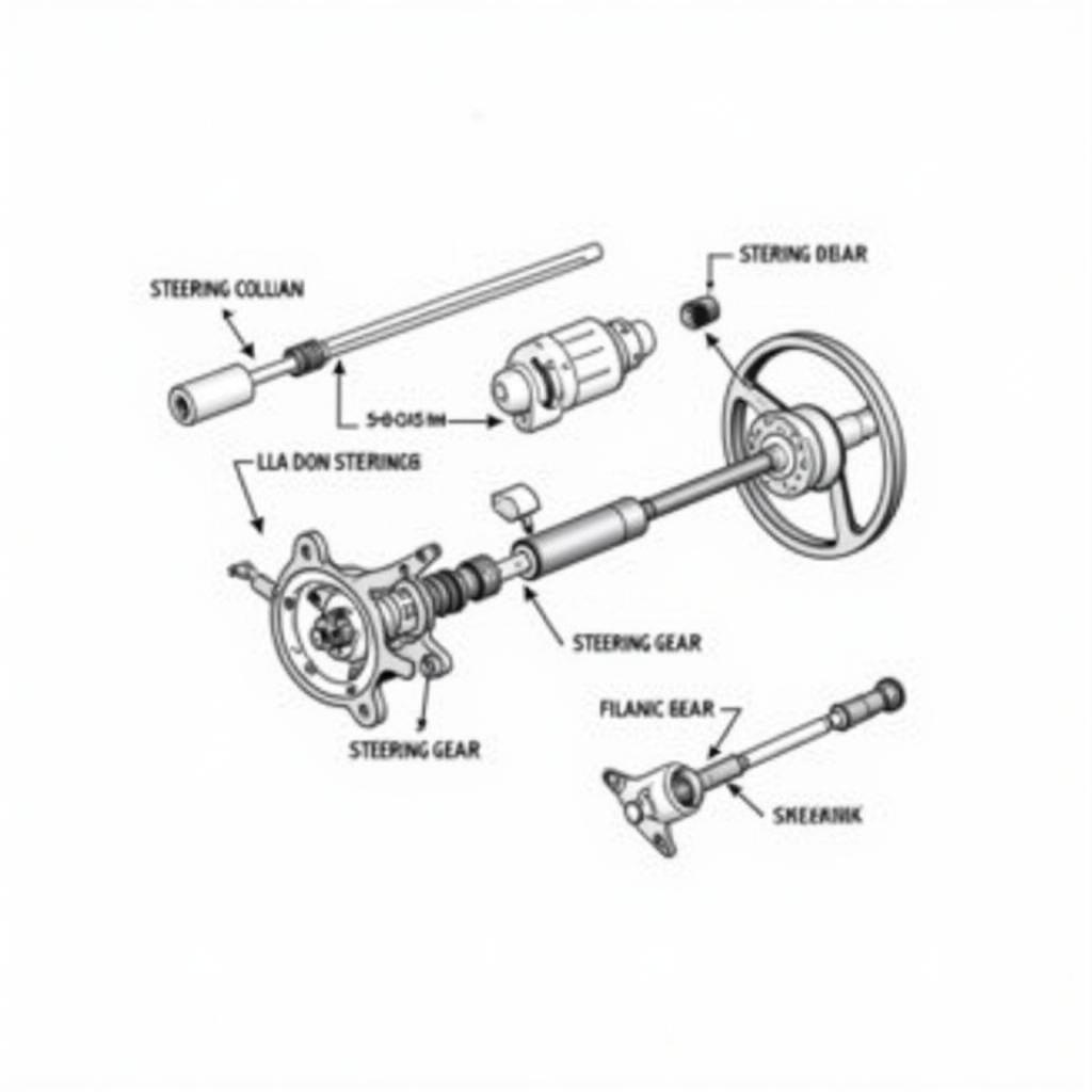 ASE A4 Practice Test: Steering System Diagram