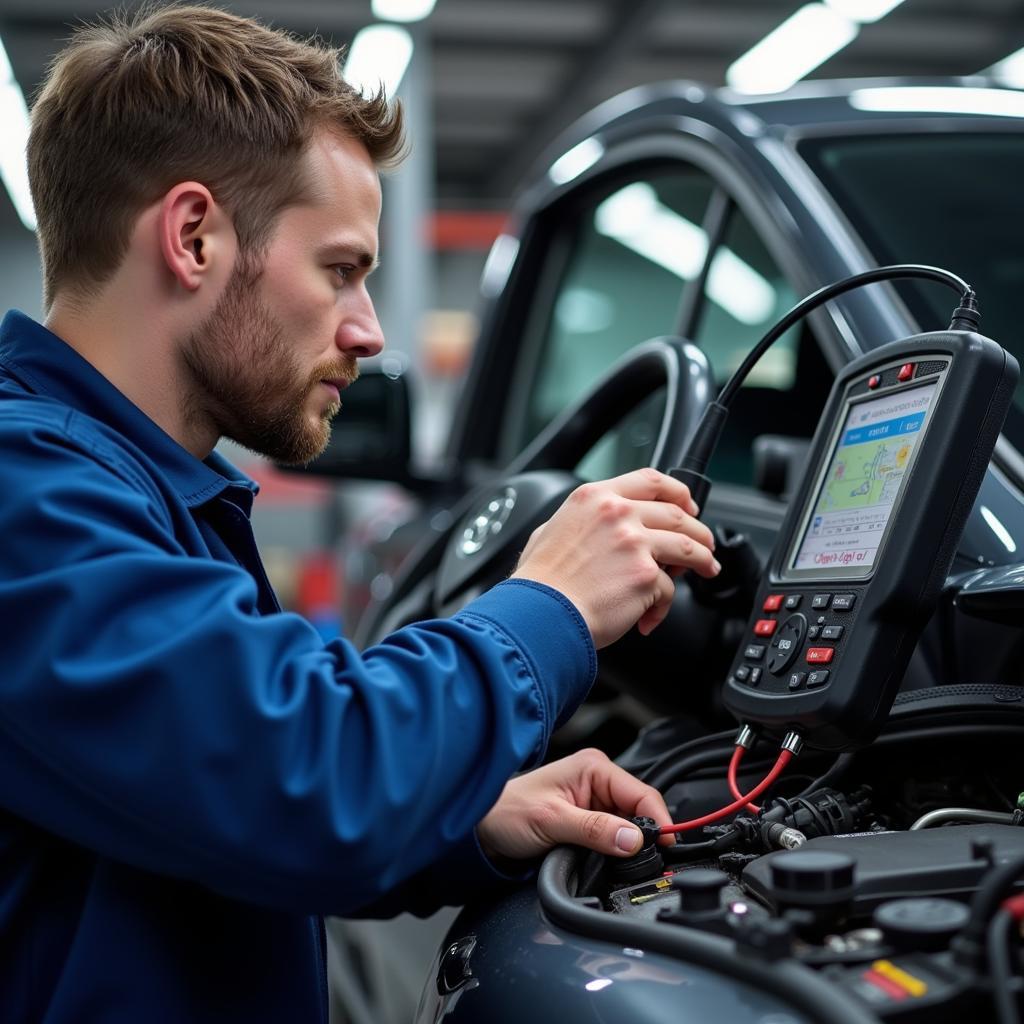 ASE A9 Certified Technician Working on a Hybrid Vehicle