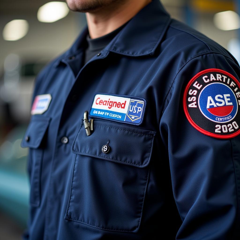 ASE Certified Mechanic with Patches