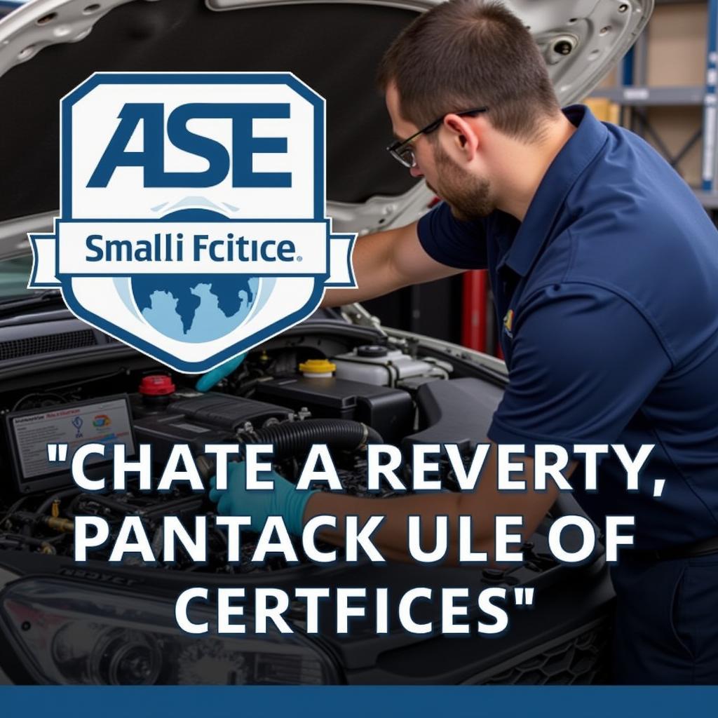 ASE Certified Mechanic Working on a Car