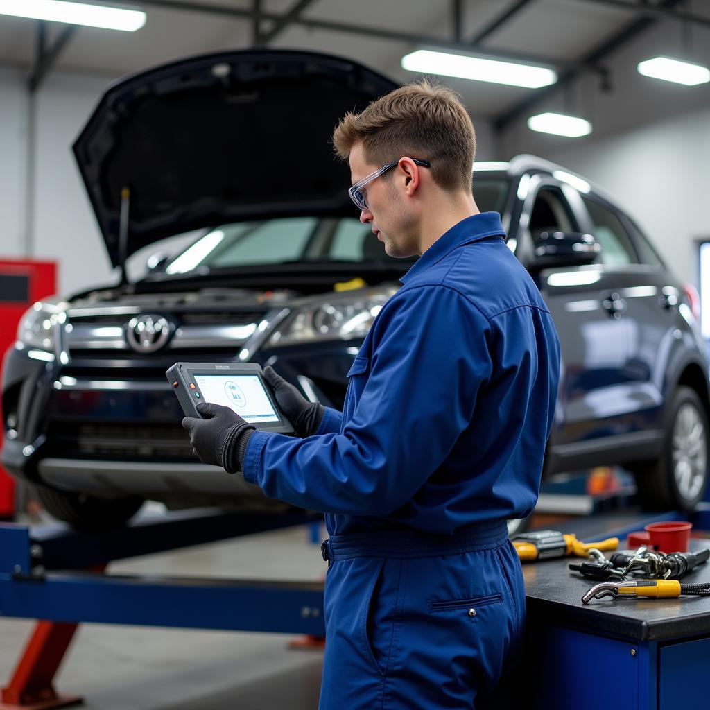 ASE Certified Mechanic Performing Vehicle Repair