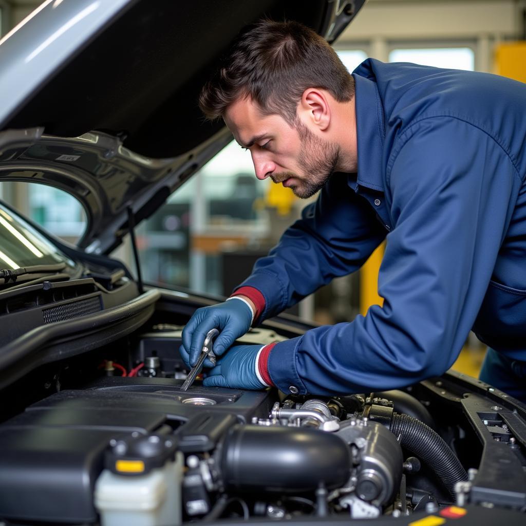 ASE Certified Mechanic Performing Engine Repair