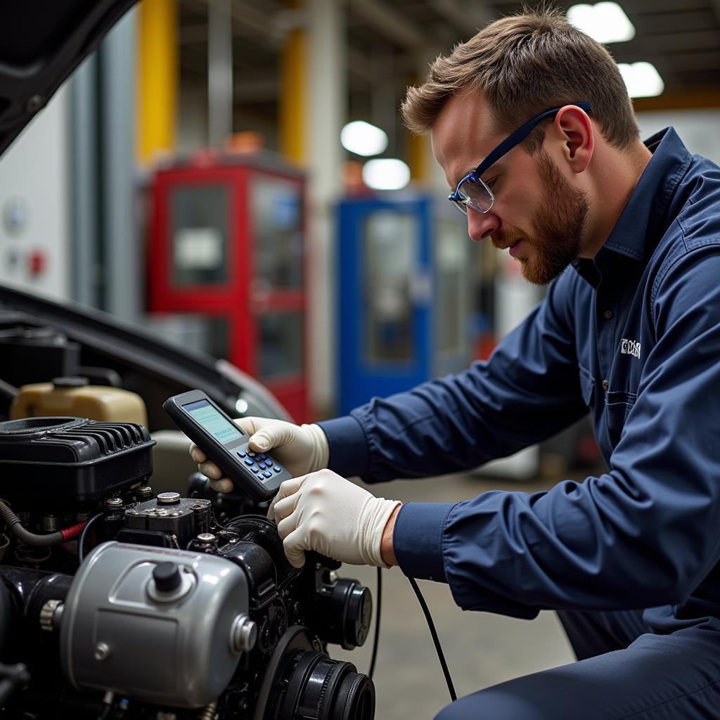 ASE Certified Technician at Work