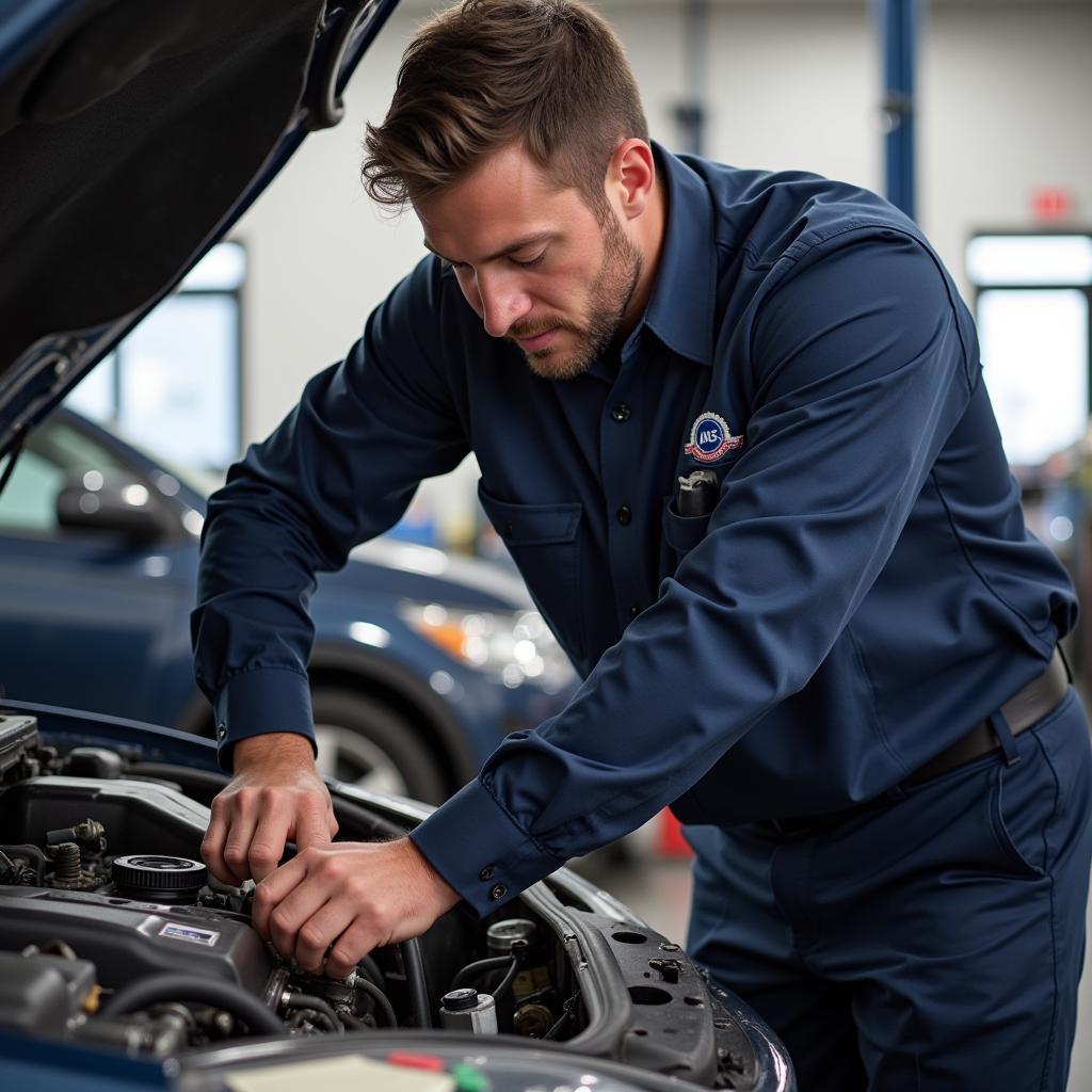 ASE Certified Technician at Work