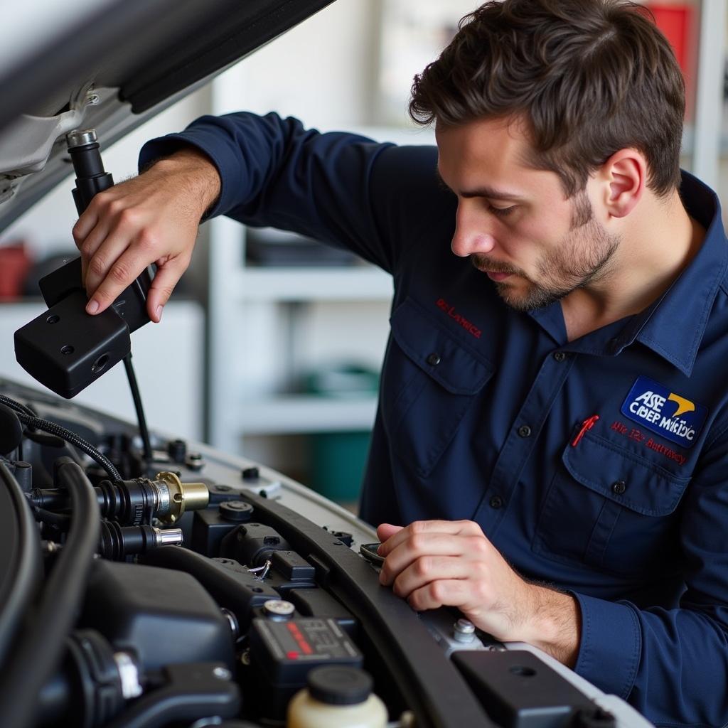 ASE Certified Technician at Work