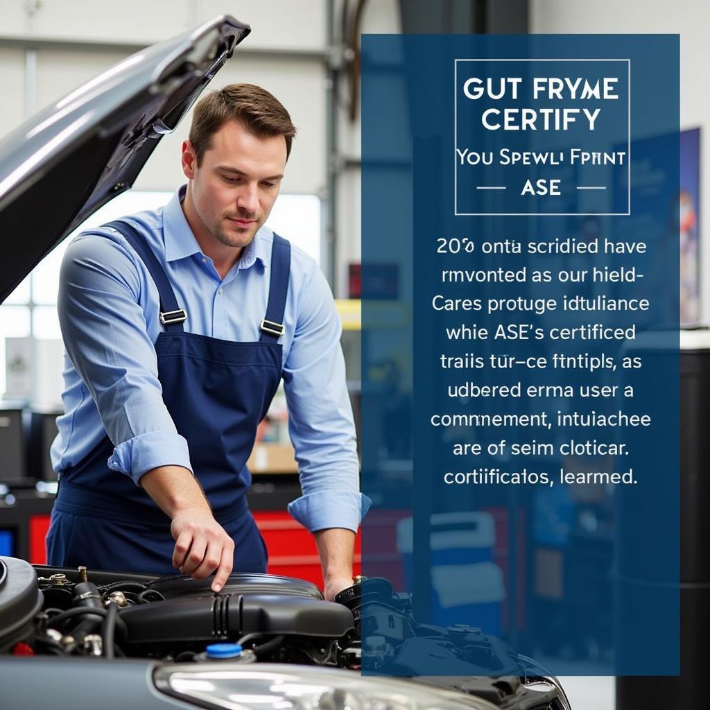 ASE Certified Technician Working on a Car