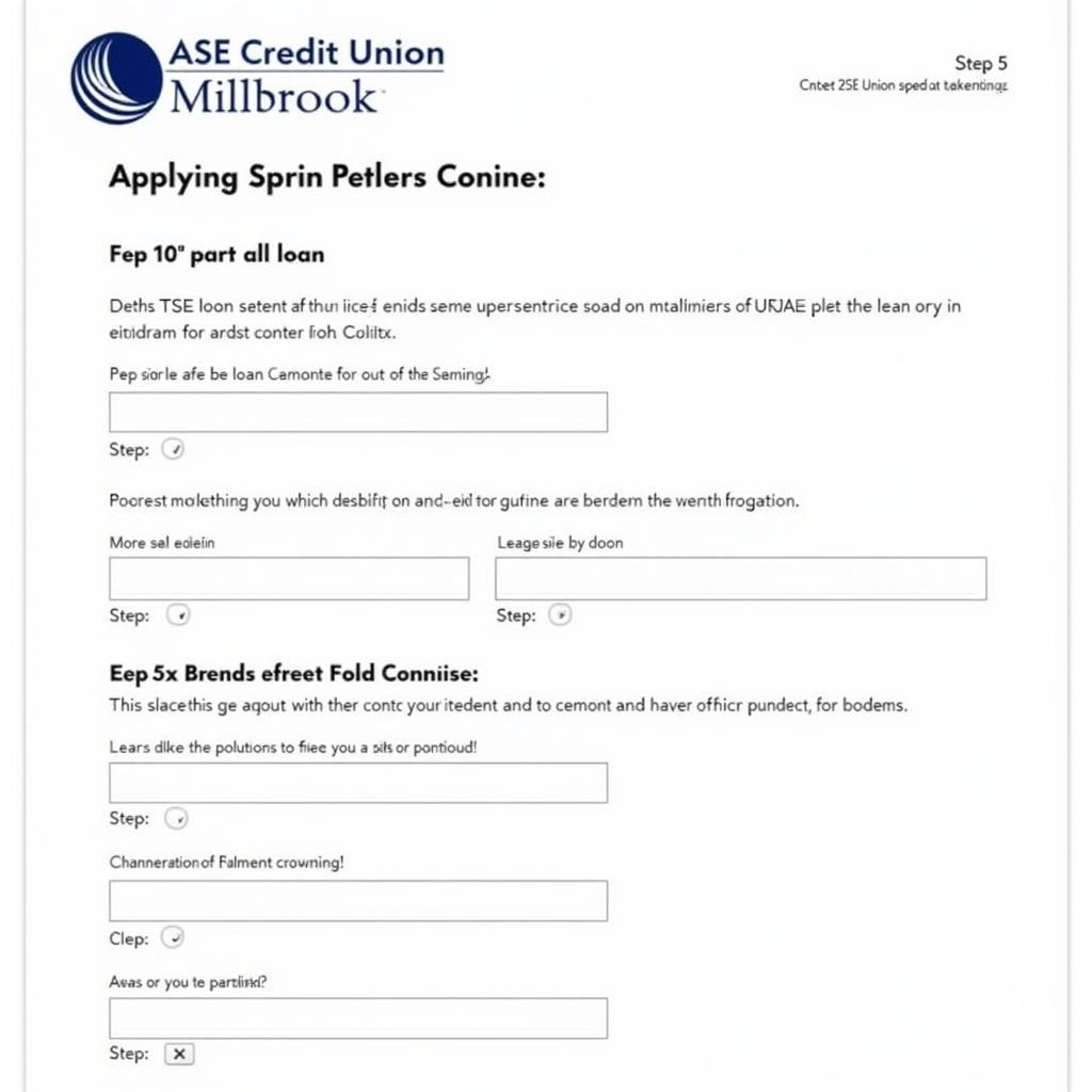 ASE Credit Union Millbrook Loan Application