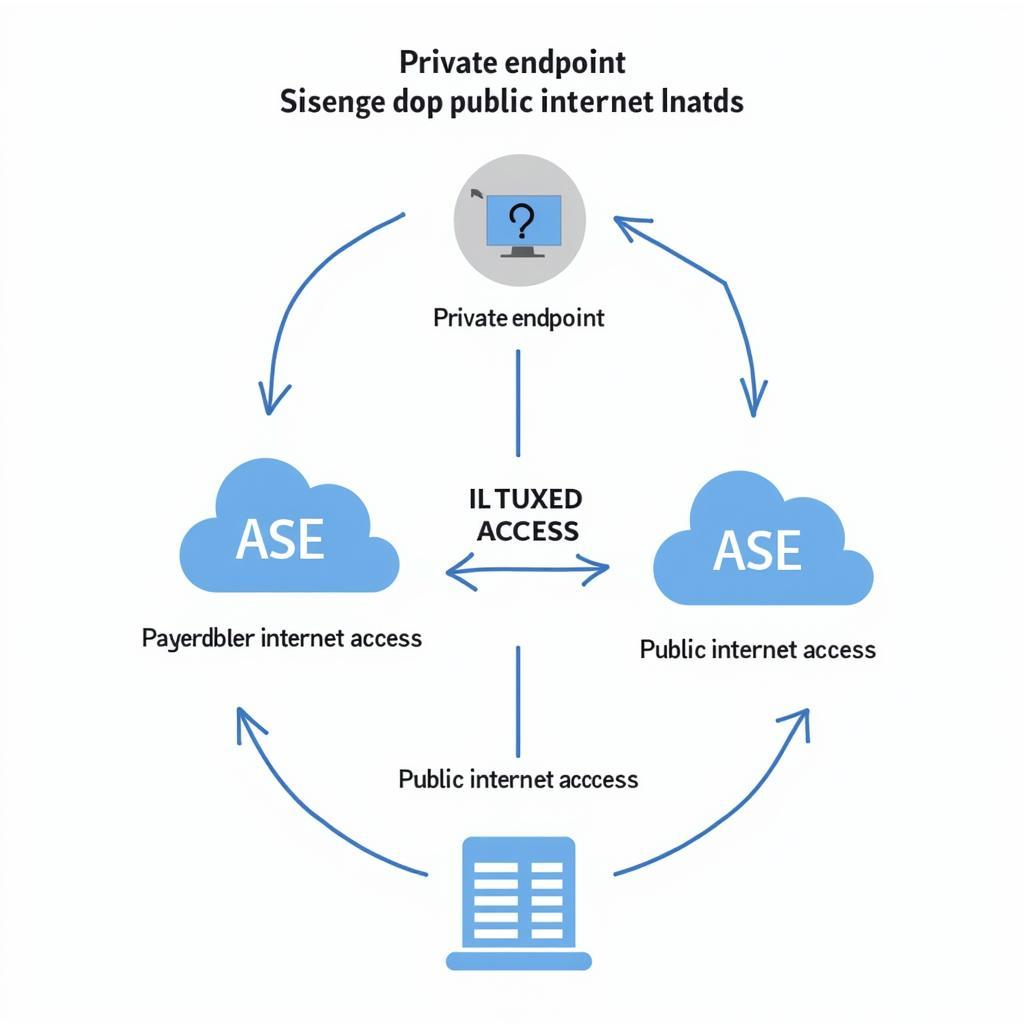 Illustration depicting the enhanced security provided by a private endpoint for an ASE