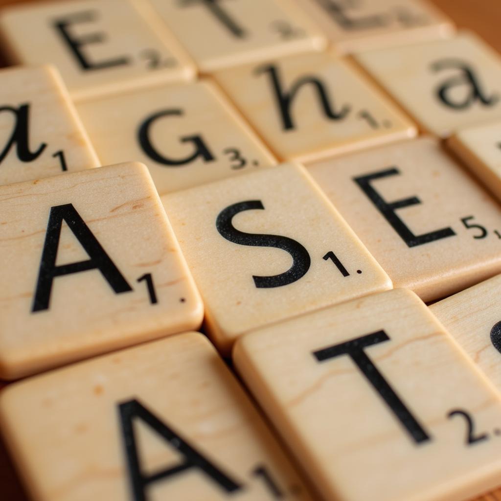 Scrabble tiles forming words starting with ase