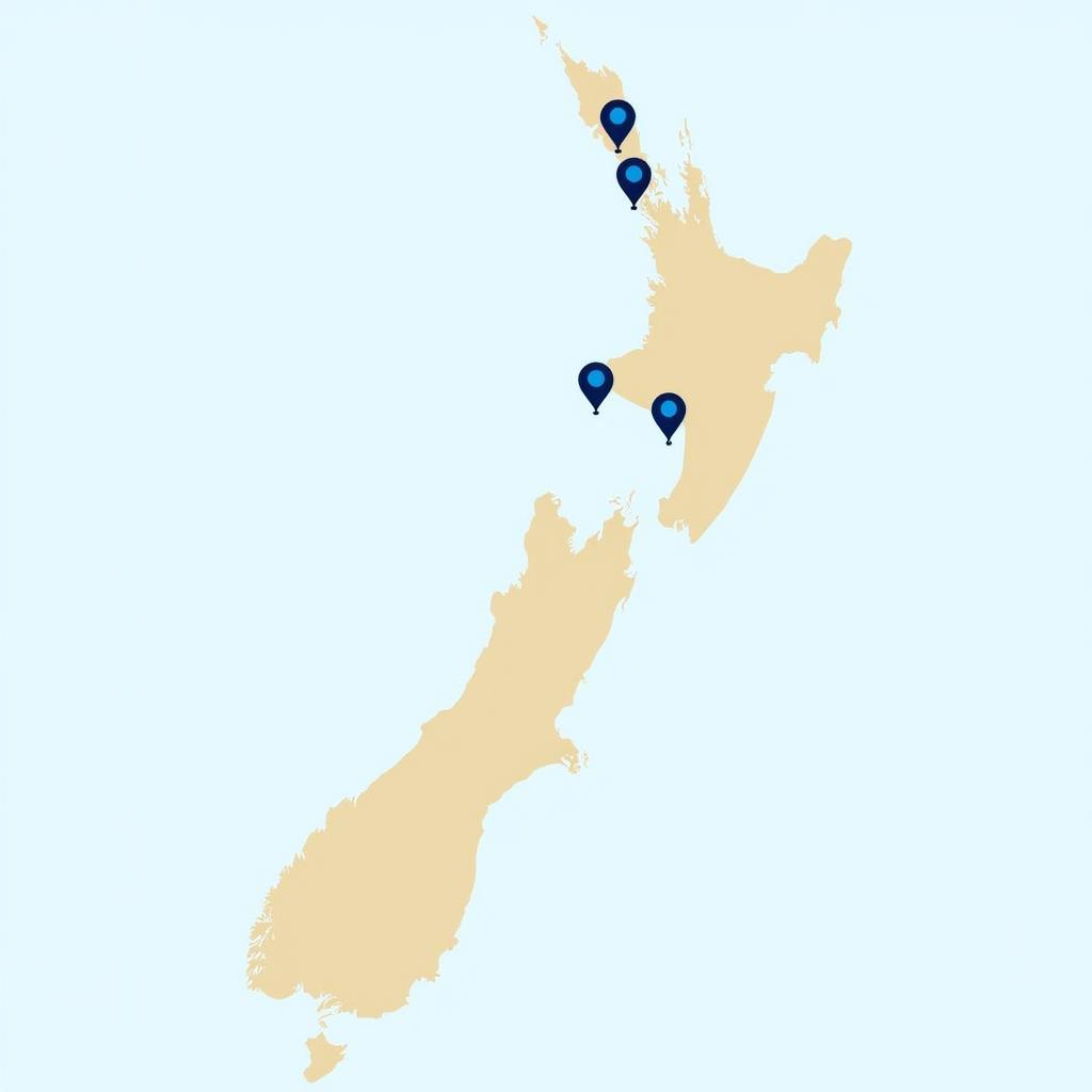 ASEA Distributors in New Zealand: A map highlighting the locations of independent ASEA distributors across New Zealand.