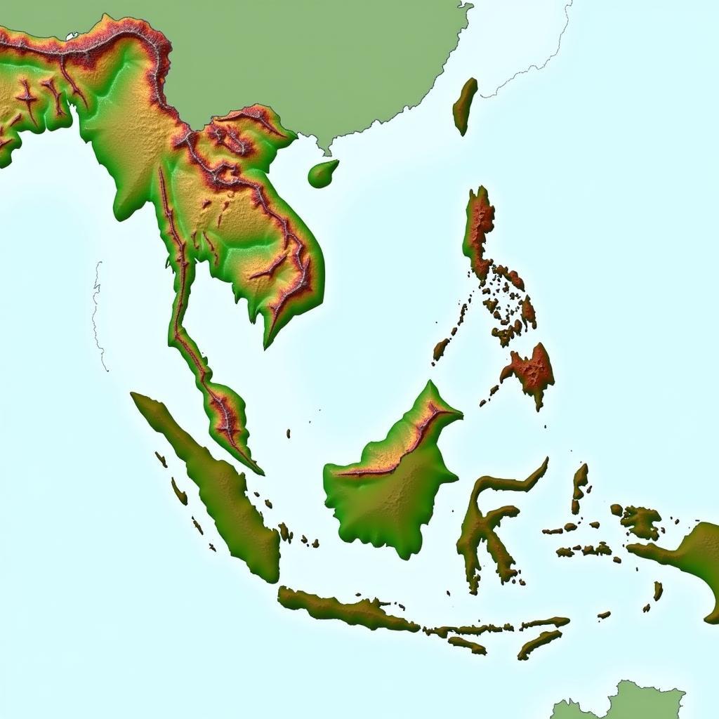 Physical Map of Southeast Asia