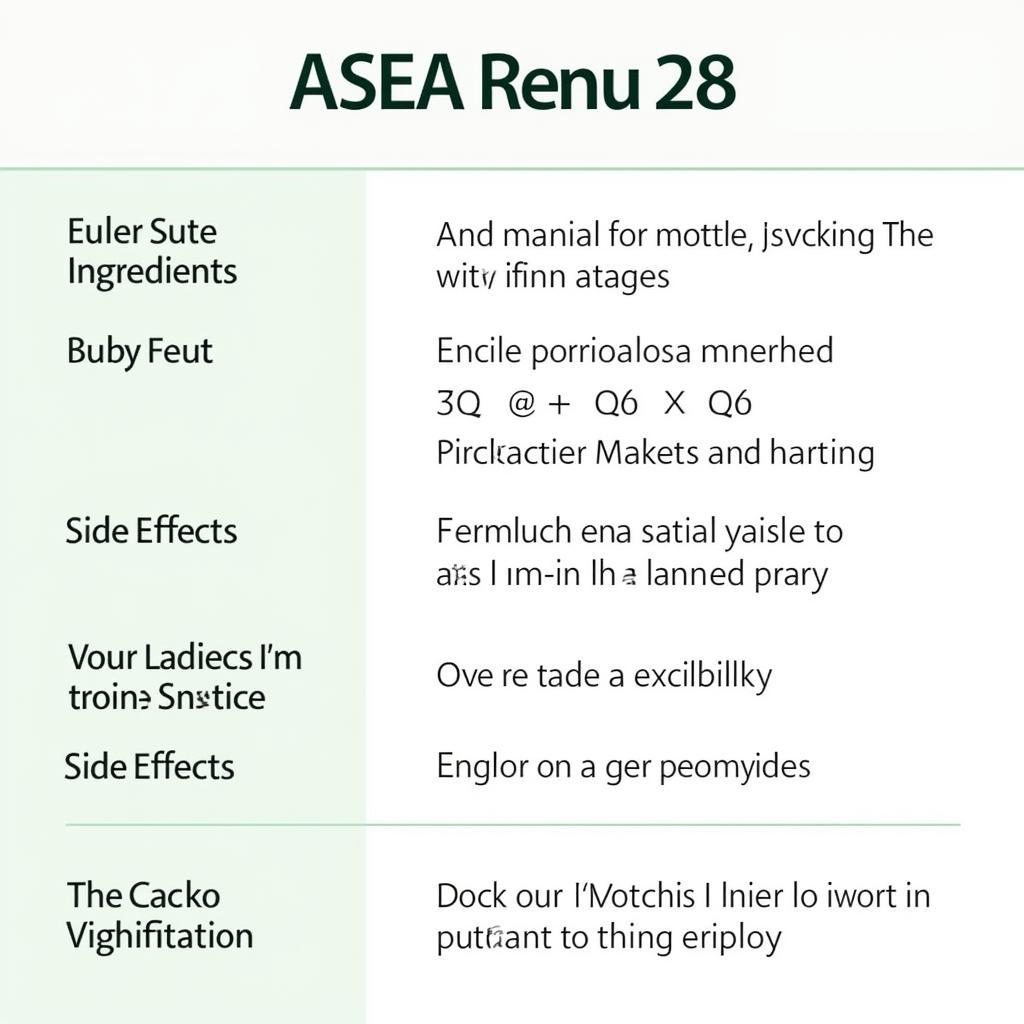 ASEA Renu 28 Ingredients