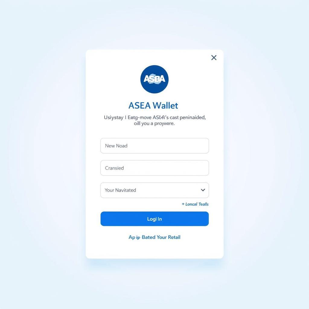 ASEA Wallet Login Interface