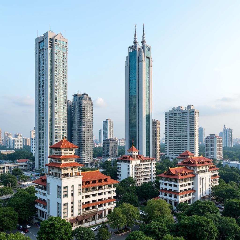 Modern buildings showcasing ASEAN architecture