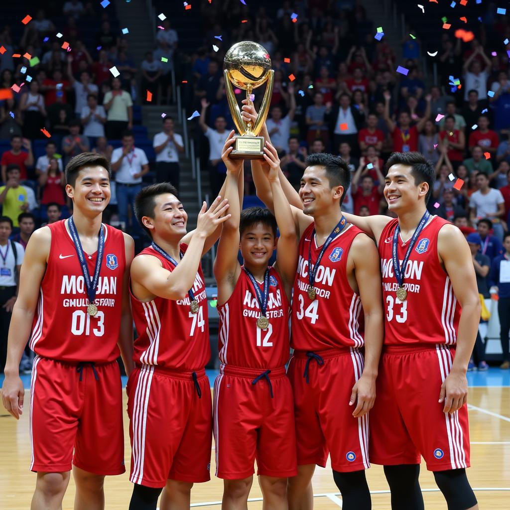 ASEAN Basketball Tournament Champions Celebrating Victory