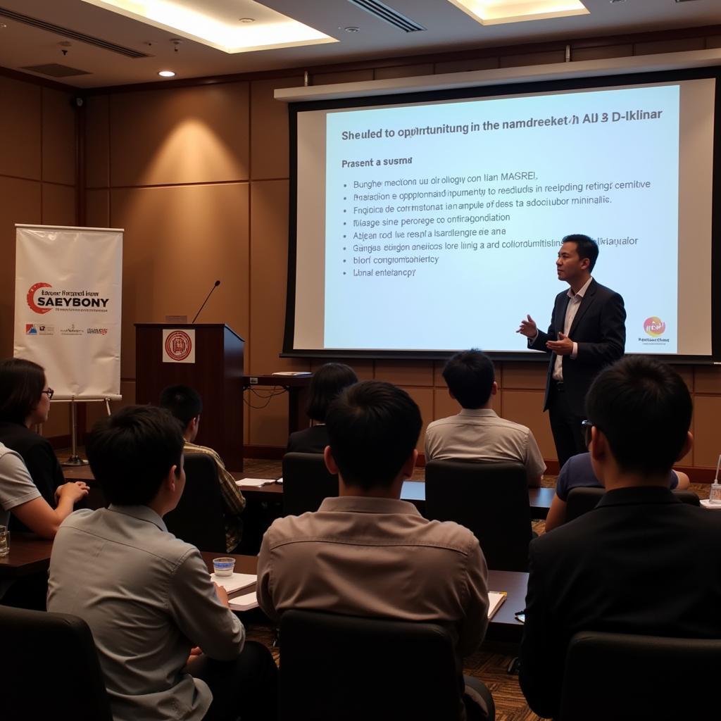 Attendees listening to a speaker at an ASEAN Career Fair 2017 seminar