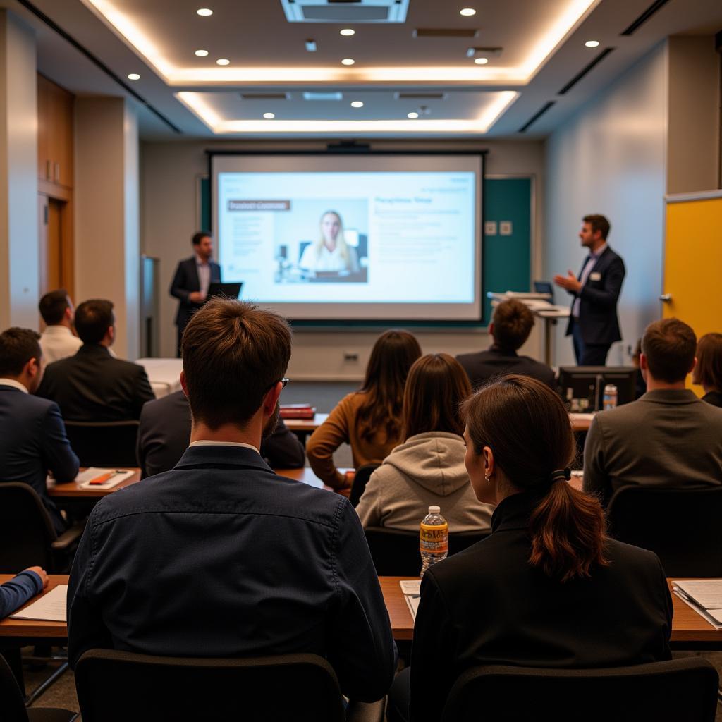 Attendees listening attentively to company presentations at the ASEAN Career Fair 2019