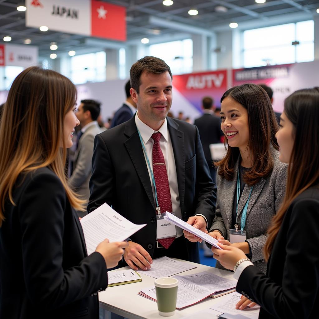 Attendees networking at an ASEAN Career Fair in Japan