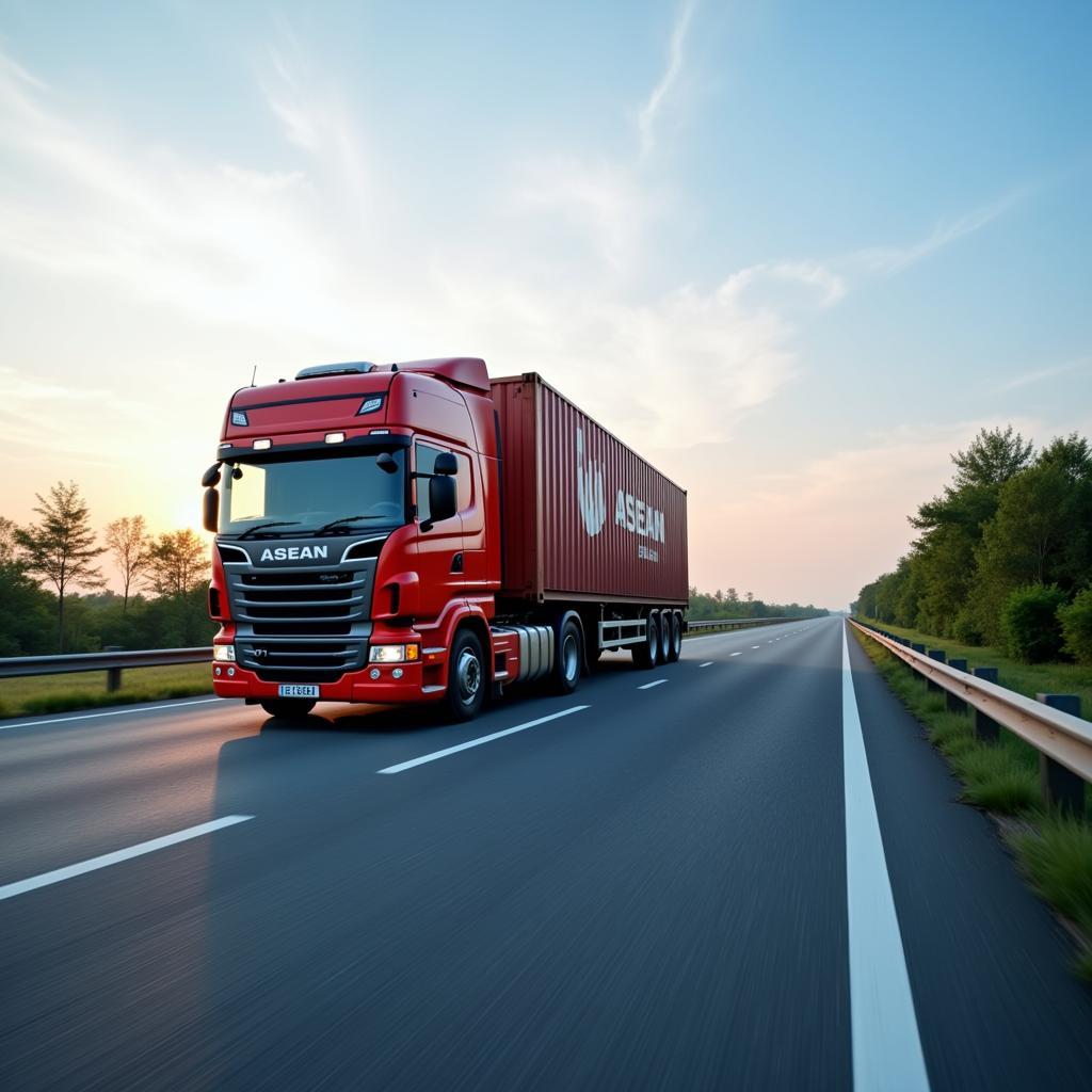 ASEAN Container Truck Transport on Highway