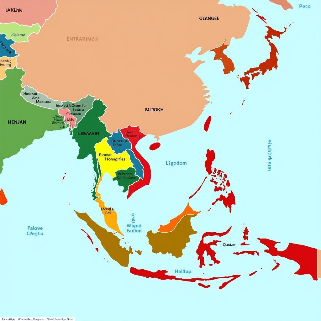 Southeast Asian Map with Country Abbreviations