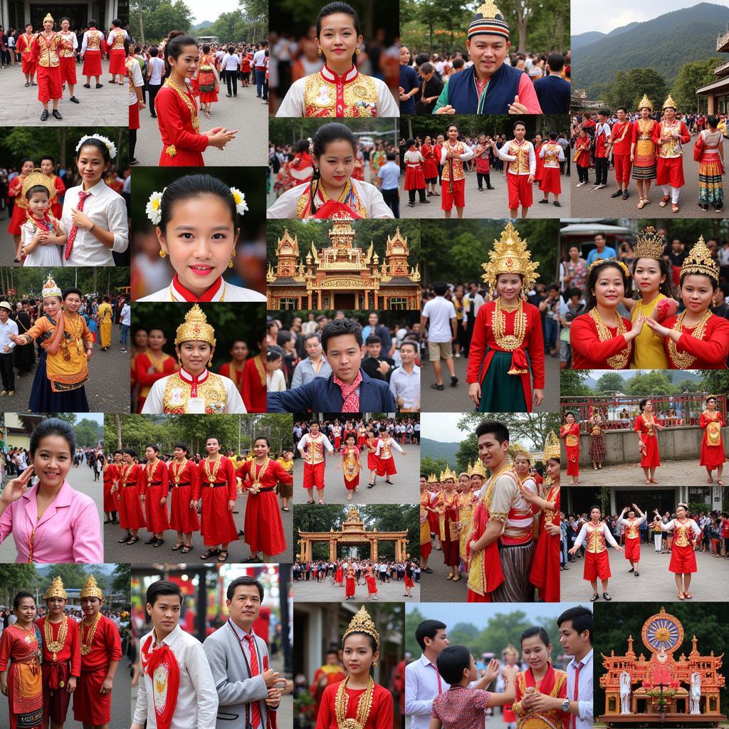 Cultural diversity in ASEAN: A collage of images representing the different ethnicities, traditions, and festivals celebrated across the region.