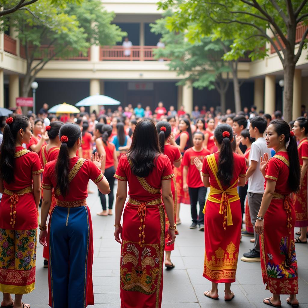 Students celebrating ASEAN cultural diversity.