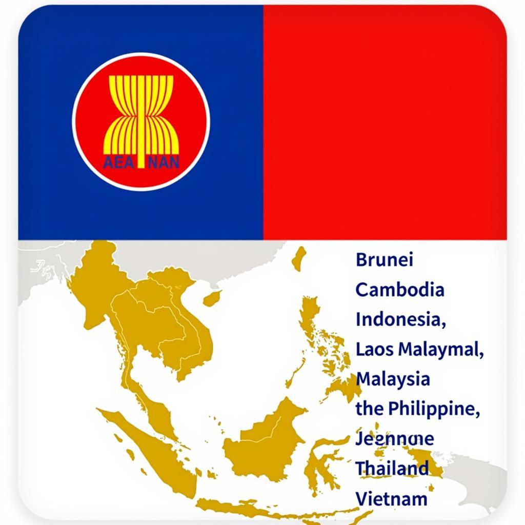 ASEAN Flag and Member States