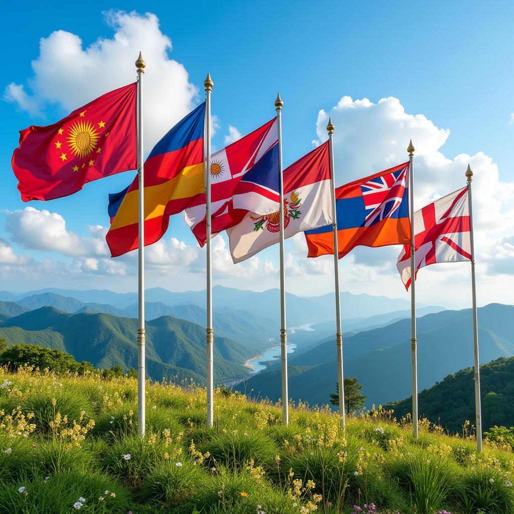 ASEAN Flags representing Unity in Diversity