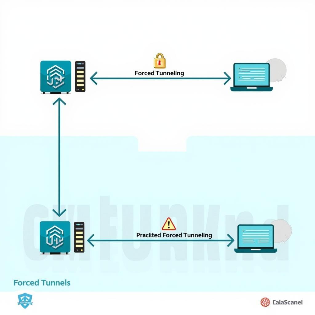 Illustration of Data Flow Through a Forced Tunnel in ASEAN